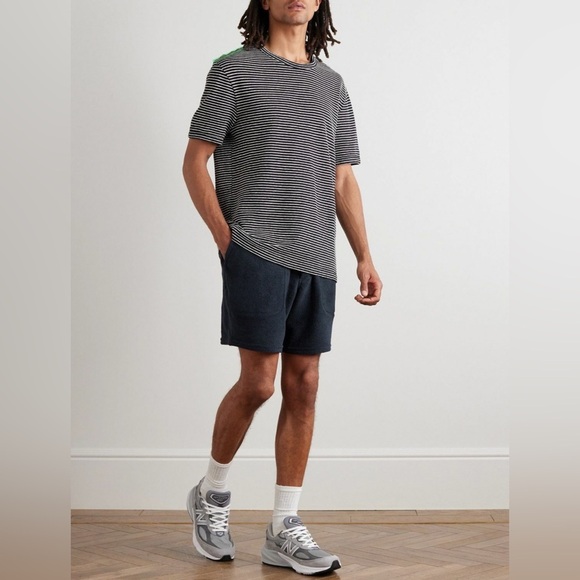 Outerknown High Tide Organic Cotton Blend Jersey Drawstring Shorts, Blue Size M - Picture 1 of 9